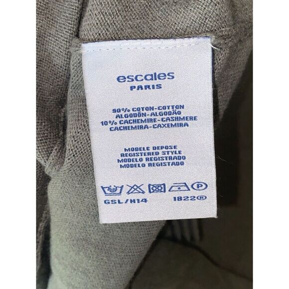 Cashmere Blend Sweater Dress Olive Green Front Zip Boho Y2K Quiet Luxury Small - Picture 16 of 16